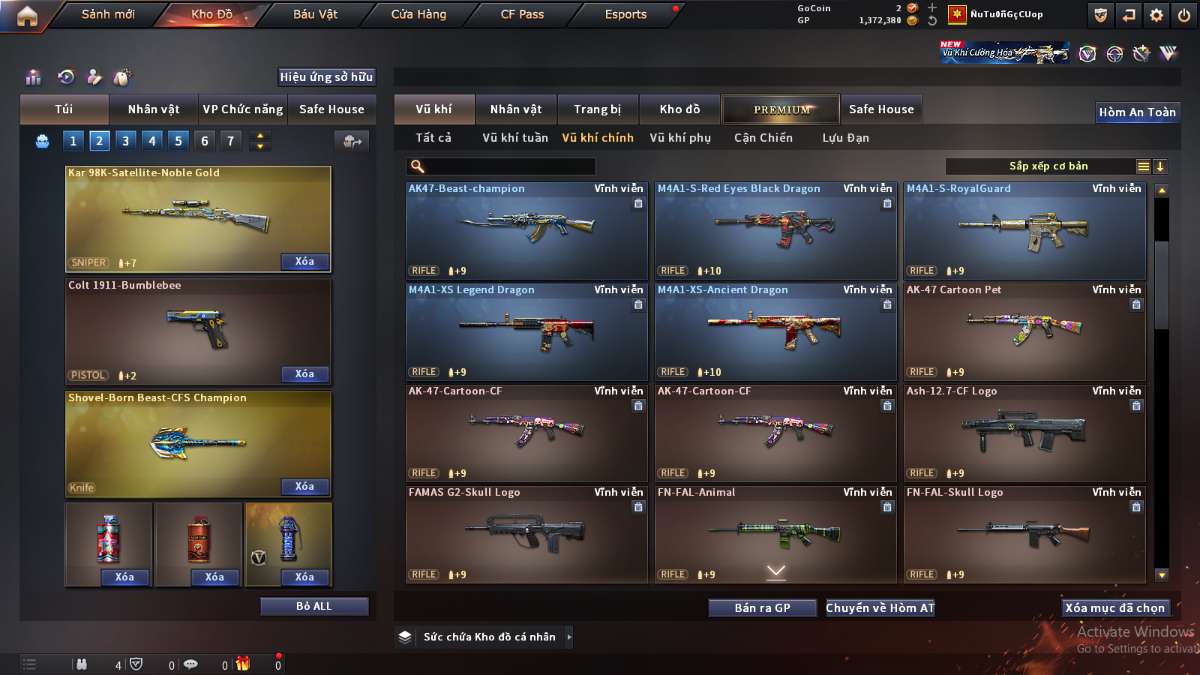 shop acc cf uy tin gia re
